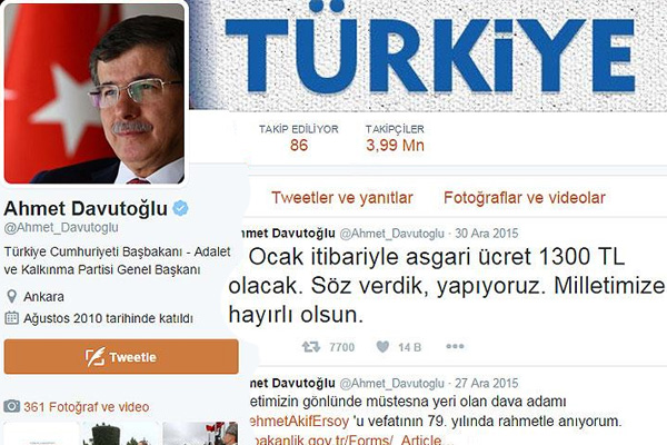 Başbakan Davutoğlu sosyal medyayı aktif kullanıyor