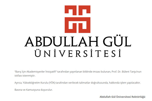 Abdullah Gül Üniversitesi, akademisyenin istifasını istedi