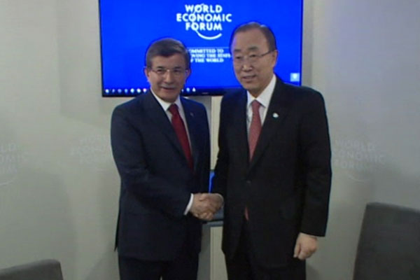 Davutoğlu Ban Ki Moon ile görüştü
