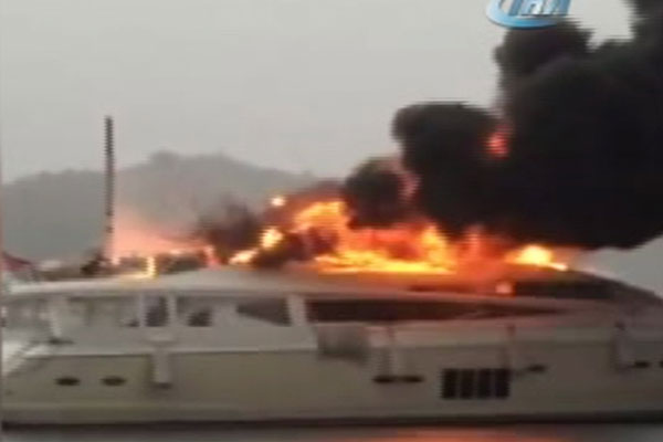 Muğla’da Rus iş adamının yatı yandı