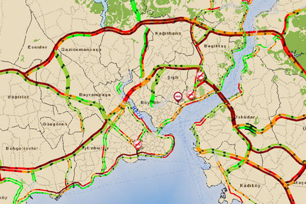 İstanbul'da trafik yoğunluğu