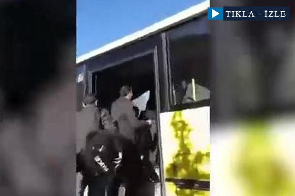 PKK propagandası yapanları otobüsten indirdi