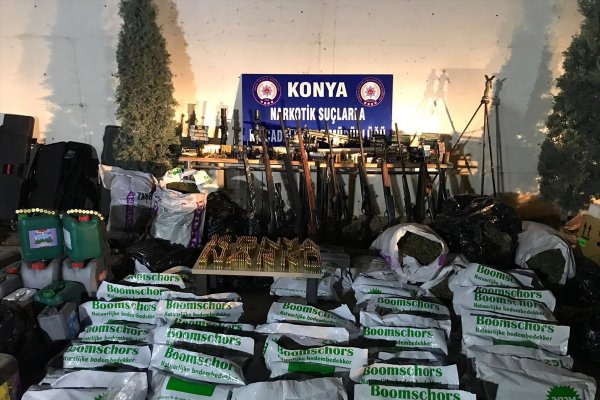 Konya'da villaya uyuşturucu baskını