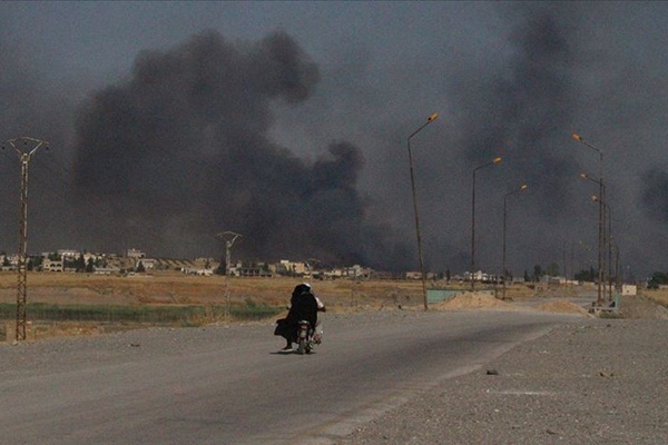 Teröristler Suriye'de tarım arazilerini yaktı