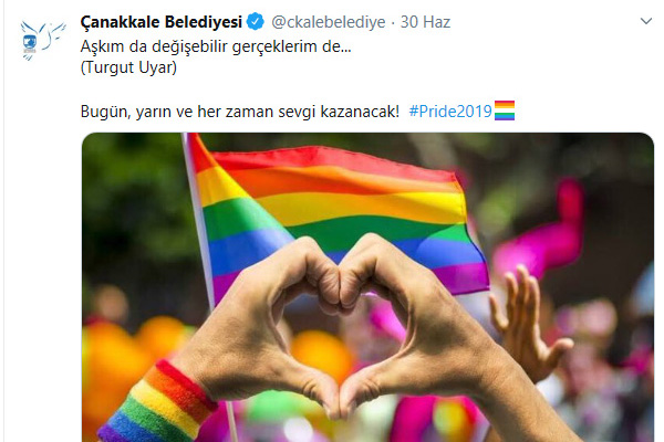 AK Partili belediyelerden LGBT paylaşımına tepki