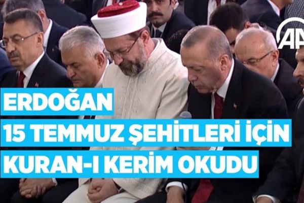 Cumhurbaşkanı Erdoğan, Beştepe Millet Camisi’nde şehitler için Kur’an-ı Kerim okudu