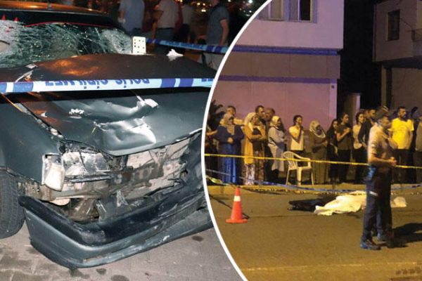 Otomobil yayaların arasına daldı... Gören oraya koştu