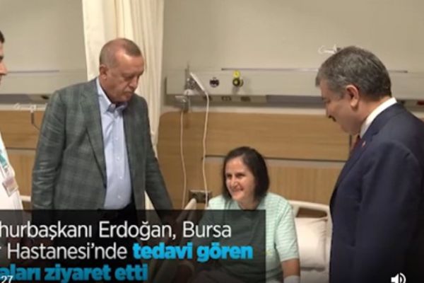 Cumhurbaşkanı Erdoğan, Bursa Şehir Hastanesi'nde tedavi gören hastaları ziyaret etti