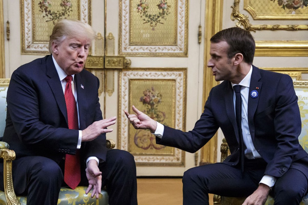 Trump'tan Macron'a tepki: ABD adına kimse konuşamaz