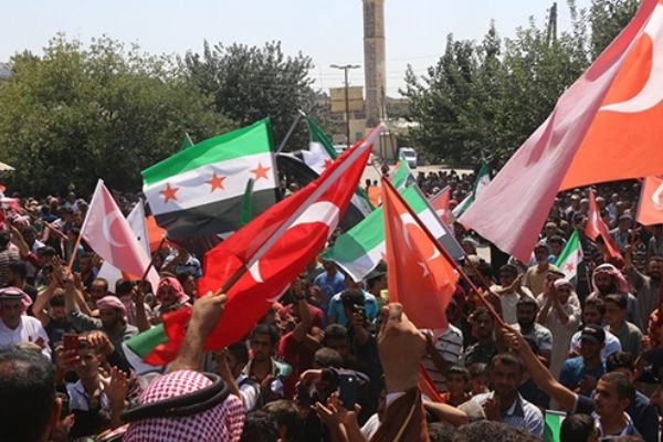 Afrin'de, Türkiye'ye teşekkür yürüyüşü