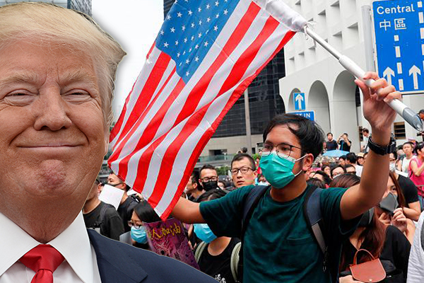 Hong Konglu göstericiler, Trump'tan yardım istedi!