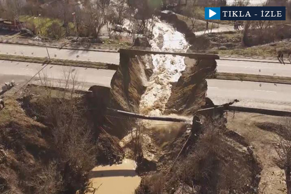 Su altında kalan köy havadan görüntülendi