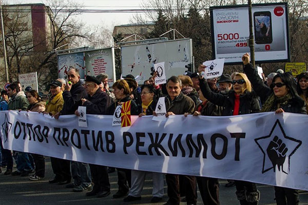 Makedonya'da ilginç protesto