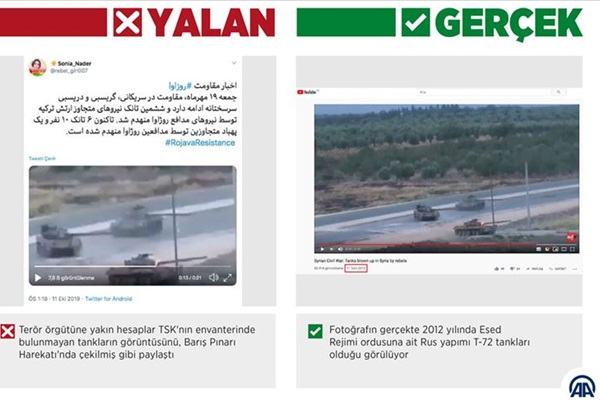 Harekat aleyhine manipülasyonda TSK'nın envanterinde bulunmayan tankın görselini kullandılar