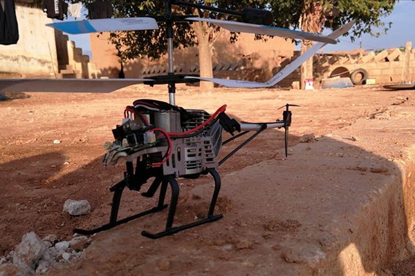 Ayn İsa kırsalında drone helikopter düşürüldü