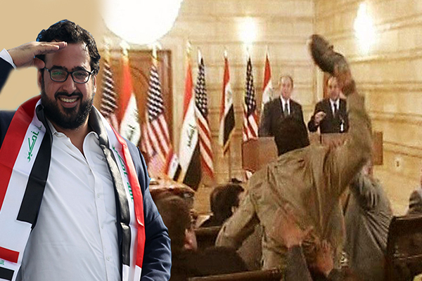 Bush'a ayakkabı fırlatan gazeteci Zeydi,  Irak gösterilerinde ön safta!