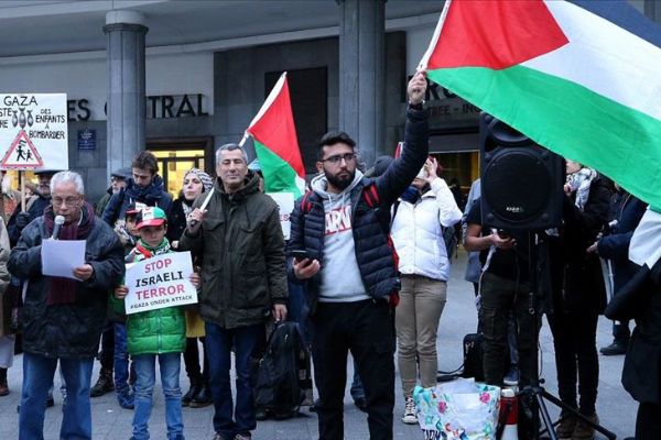 Brüksel'de İsrail protestosu