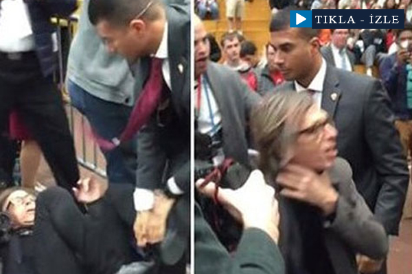 Trump'ın korumaları muhabiri dövdü