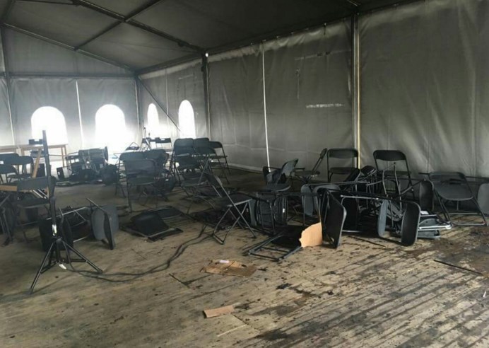 Brüksel'deki PKK çadırı yakıldı