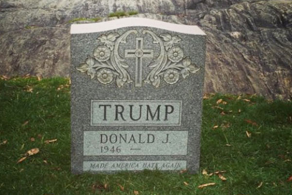 Trump’ı kızdıracak mezar taşı