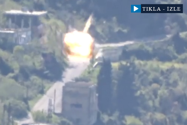 Lazkiye'de Baas rejimine ait kamyon böyle vuruldu