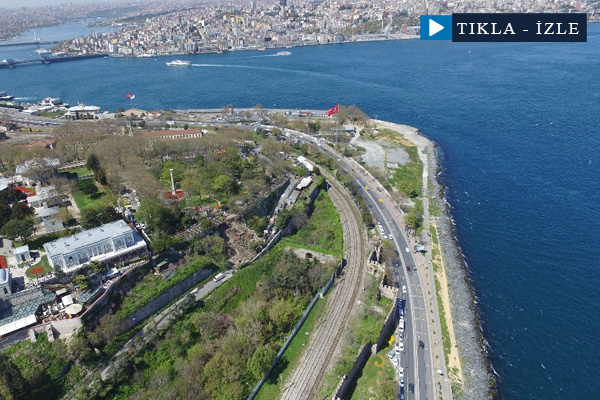 Gülhane Parkı’ndaki göçük havadan görüntülendi