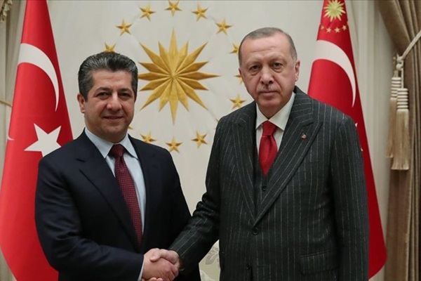 Erdoğan, IKBY Başbakanı Barzani'yi kabul etti