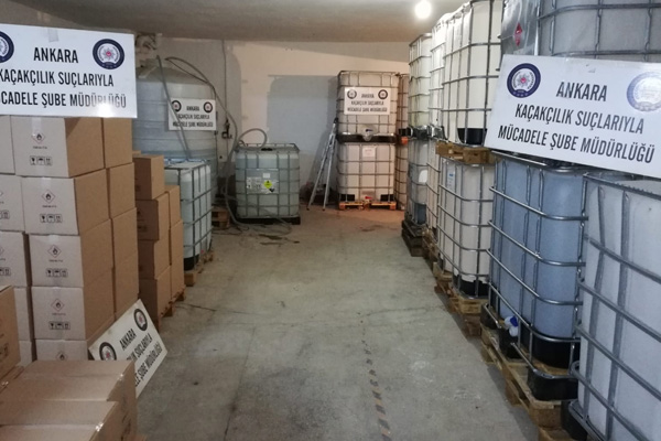 Ankara’da 24 ton etil alkol ele geçirildi
