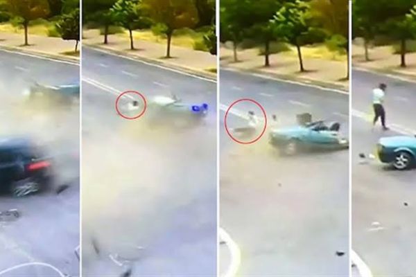 İkiye bölünüp paramparça olan araçtan sağ kurtuldu