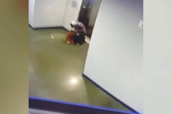 Tasması asansör kapısına sıkışan köpeği böyle kurtardı