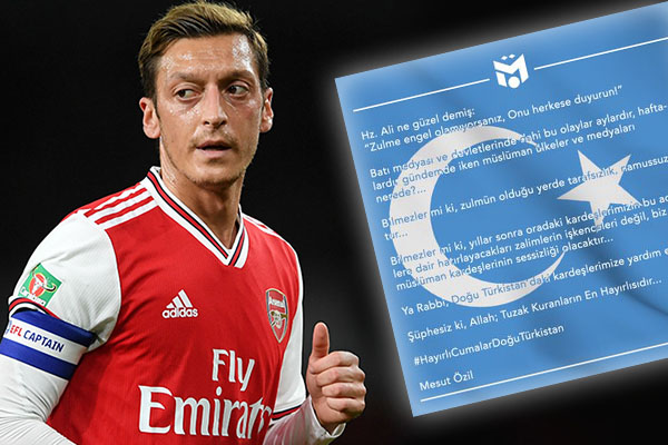 Arsenal, Mesut Özil'in Doğu Türkistan paylaşımına destek vermedi