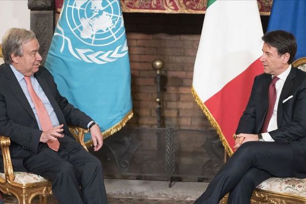 İtalya Başbakanı Conte ile BM Genel Sekreteri Guterres Libya'yı görüştü