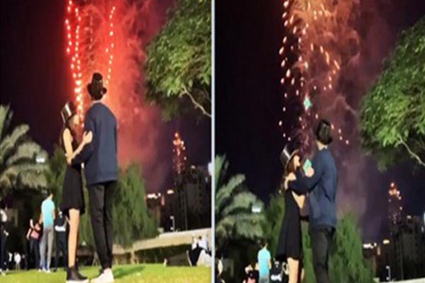 Suudi çiftin, BAE’deki yılbaşı kutlamalarındaki görüntüsü tepki topladı