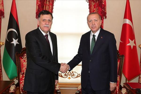 Cumhurbaşkanı Erdoğan Libya UMH Başkanlık Konseyi Başkanı Serrac'ı kabul etti
