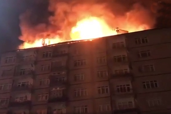 Elazığ'da deprem sonrası yangın