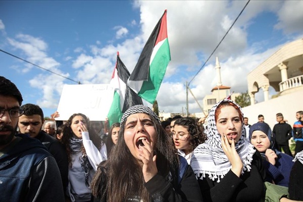 İsrail vatandaşı Filistinliler, Trump'ın sözde Orta Doğu barış planını protesto etti