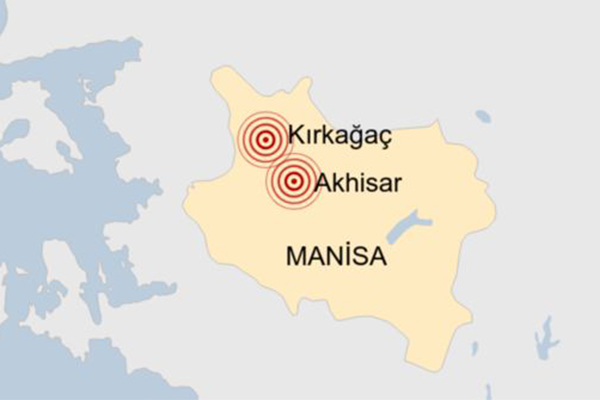 Manisa'da 12 saatte, büyüklüğü 4'ün üzerinde üç sarsıntı oldu