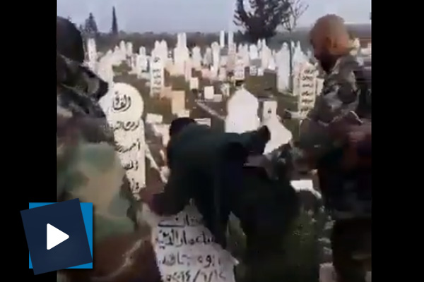 Rusya ve İran destekli rejim milisler, İdlib'de mezarları tahrip ediyor