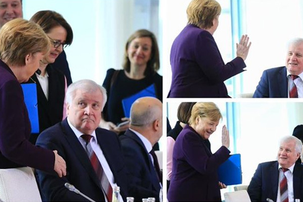 Almanya İçişleri Bakanı, koronavirüs nedeniyle Merkel'in elini sıkmadı