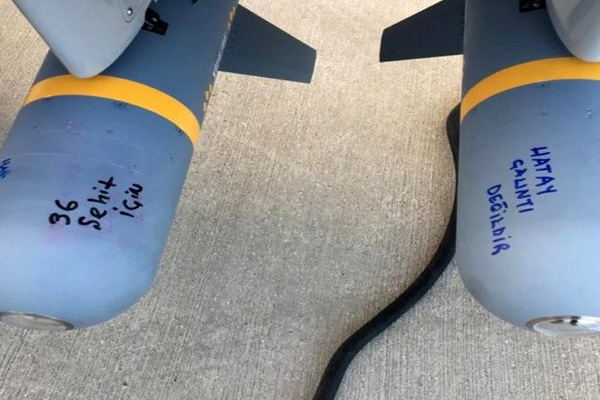 SİHA mühimmatlarında 'Hatay' mesajı