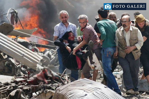 Rusya ve Esed İdlib’de pazar yerini vurdu