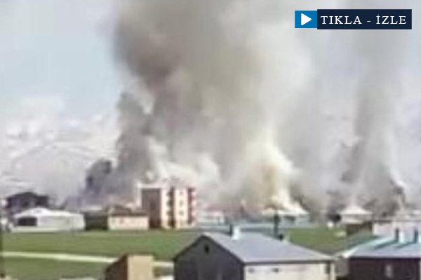 PKK'lıların bulunduğu bina böyle imha edildi