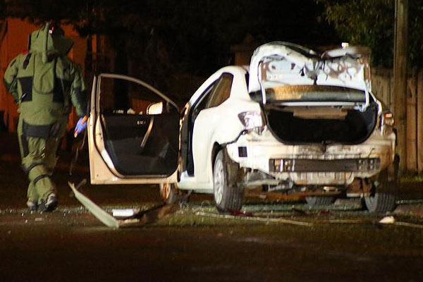 Şüpheli araç patlatıldı