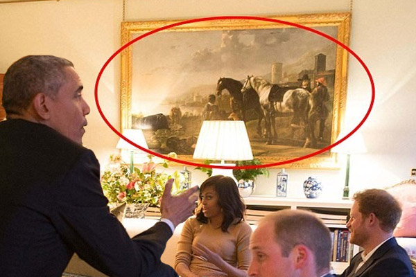 İngiliz kraliyet sarayında zenci tablosuna Obama önlemi