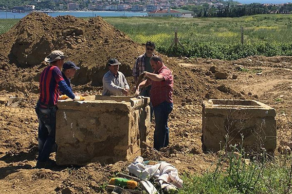 Tekirdağ'da Roma dönemine ait iki lahit bulundu