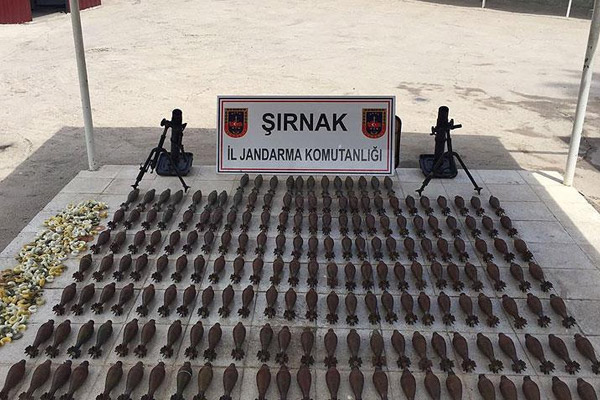 Şırnak'ta 187 havan mermisi bulundu