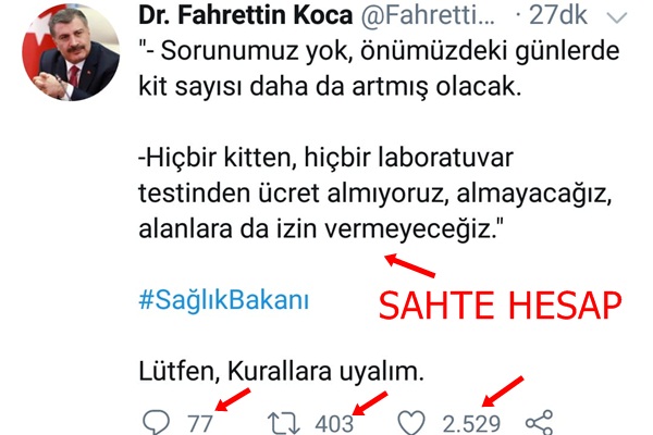 Acilen harekete geçilmeli! Bakan Koca adına paylaşım yapmaya devam ediyorlar