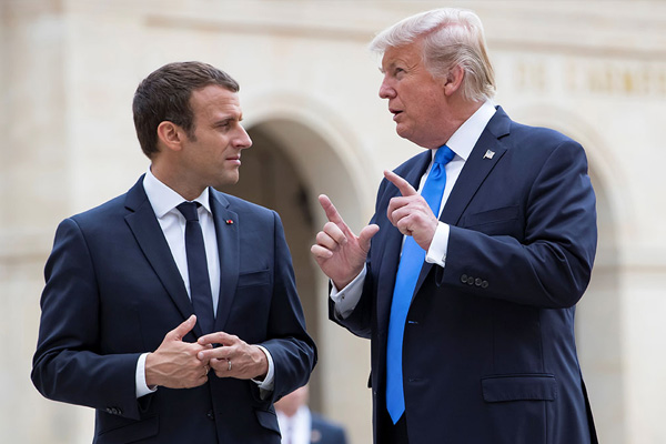 Trump ile Macron’dan koronavirüs görüşmesi