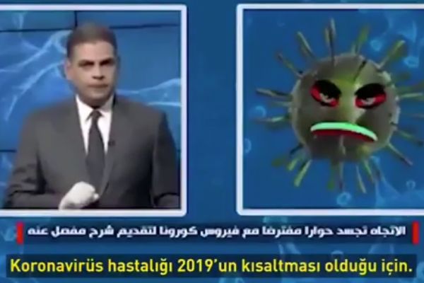 Irak'ta bir televizyon kanalı koronavirüsle röportaj yaptı!