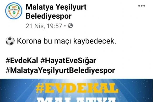 Korona bu maçı kaybedecek paylaşımı